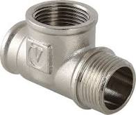 Тройник 20х15х20 (3/4"х1/2"х3/4") нр/вн/вн переходной латун. никель. Valtec (VTr.134.RN.050405)