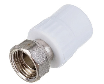 ПП Муфта 25х3/4" с накидной гайкой, бел. (100/20) Valfex 