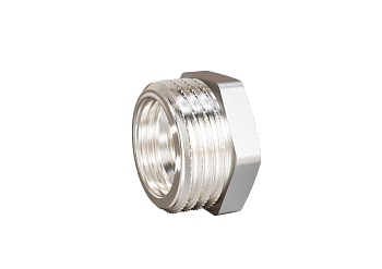 Футорка 25х15 (1" НР х 1/2" ВР) латунь никель, LD Pride (68шт/уп)