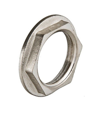 Контргайка 32 с ребордой (1 1/4") латун. никель. Valtec (VTr.655.N.0007)