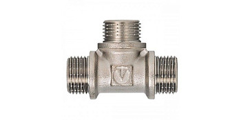 Тройник 15 (1/2") НР-НР-НР латун. никель. Valtec (VTr.131.N.0004)