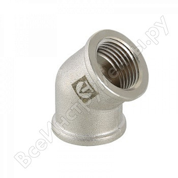 Угольник 20 (3/4") ВН 45° латун. никель. Valtec (VTr.091.N.0005)