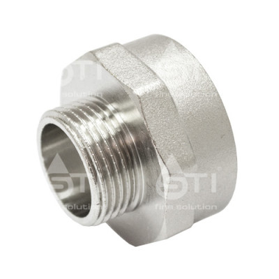 Переходник 15х10 (1/2"х3/8") вн/нр латун. никель. STI