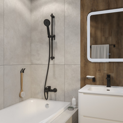 Шланг для душа, черный матовый, силиконовый, 1,5м, IDDIS Optima Home OPH15BLi19