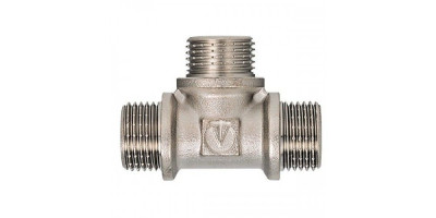 Тройник 20 (3/4") НР-НР-НР латун. никель. Valtec (VTr.131.N.0005)