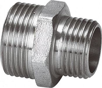 Ниппель 32х15 (1 1/4"х1/2") нр/нр переходной латун. никель. Valtec (VTr.580.N.0704)