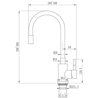 Смеситель для кухни 35k MIXLINE MLSS-0325 СЕРЫЙ гибкий силиконовый излив