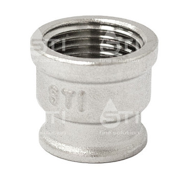 Муфта 20х15 (3/4"х1/2") вн/вн переходная латун. никель. STI