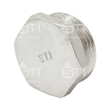 Заглушка 20 (3/4") НР латун. никель. STI