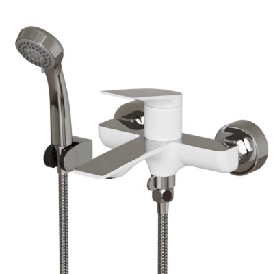 Смеситель для ванны 35k MIXLINE ML41-01 "Swan White" БЕЛЫЙ/ХРОМ