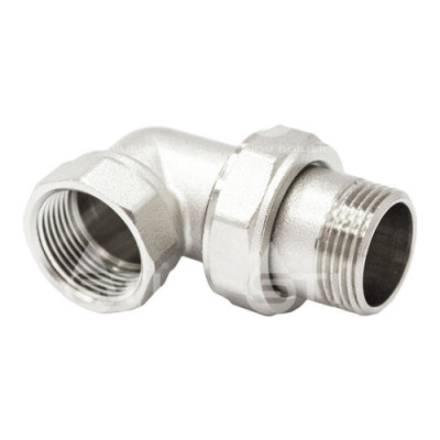 Соединитель 20 (3/4") вн/нр угловой (американка) латун. никель. Valtec (VTr.098.N.0005)