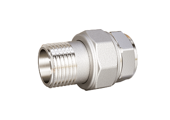 Соединитель 40 (1 1/2") ВР/НР (американка) латунь, никель, LD Pride (6 шт/уп)