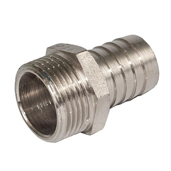 Штуцер 12х15 (12х1/2") с НР латун. никель. Valtec (VTr.650.N.0412)