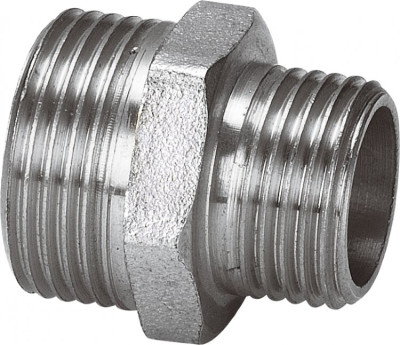 Ниппель 40х25 (1 1/2"х1") нр/нр переходной латун. никель. Valtec (VTr.580.N.0806)