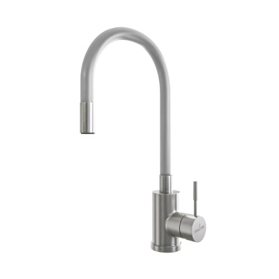 Смеситель для кухни 35k MIXLINE MLSS-0325 СЕРЫЙ гибкий силиконовый излив