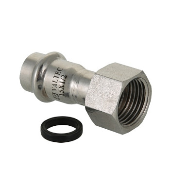 Муфта 22х3/4 с накидной гайкой  пресс нерж. ст. Valtec VTi.908.I.002205
