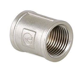 Муфта 40 (1 1/2") вн/вн латун. никель. Valtec (VTr.270.N.0008)