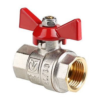 Кран 25 никел. вн/вн бабочка, вода Valtec (VT.217.N.06)