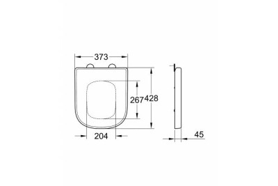 Унитаз подвесной безободковый, компактный GROHE Euro Ceramic с сиденьем с микролифтом NW0028-1