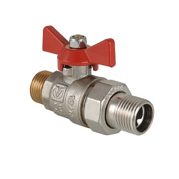Кран 20 никел. нр/американка бабочка, вода Valtec (VT.226.N.05)