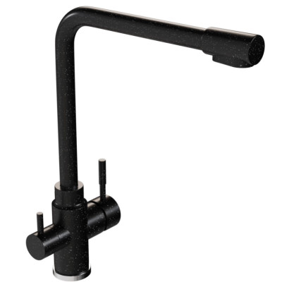 Смеситель для кухни 35к MIXLINE ML-GS13 (308) черный с вых. для питьевого фильтра