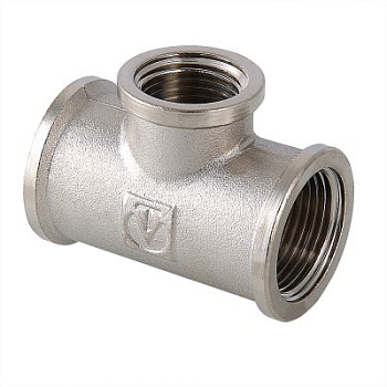 Тройник 20 (3/4") ВР-ВР-ВР латун. никель. Valtec (VTr.130.N.0005)