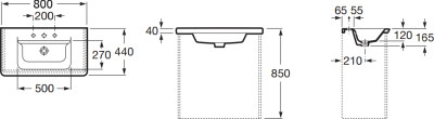 Раковина Roca The Gap Unik 80x44 327470000