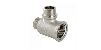 Тройник 20х15х20 (3/4"х1/2"х3/4") вн/нр/нр переходной латун. никель. Valtec (VTr.133.RN.050405)